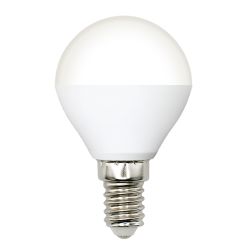 LED-G45-6W-4000K-E14-FR-RA95 PLK01WH Лампа светодиодная. Форма шар. матовая. Белый свет 4000K. Картон. ТМ Uniel