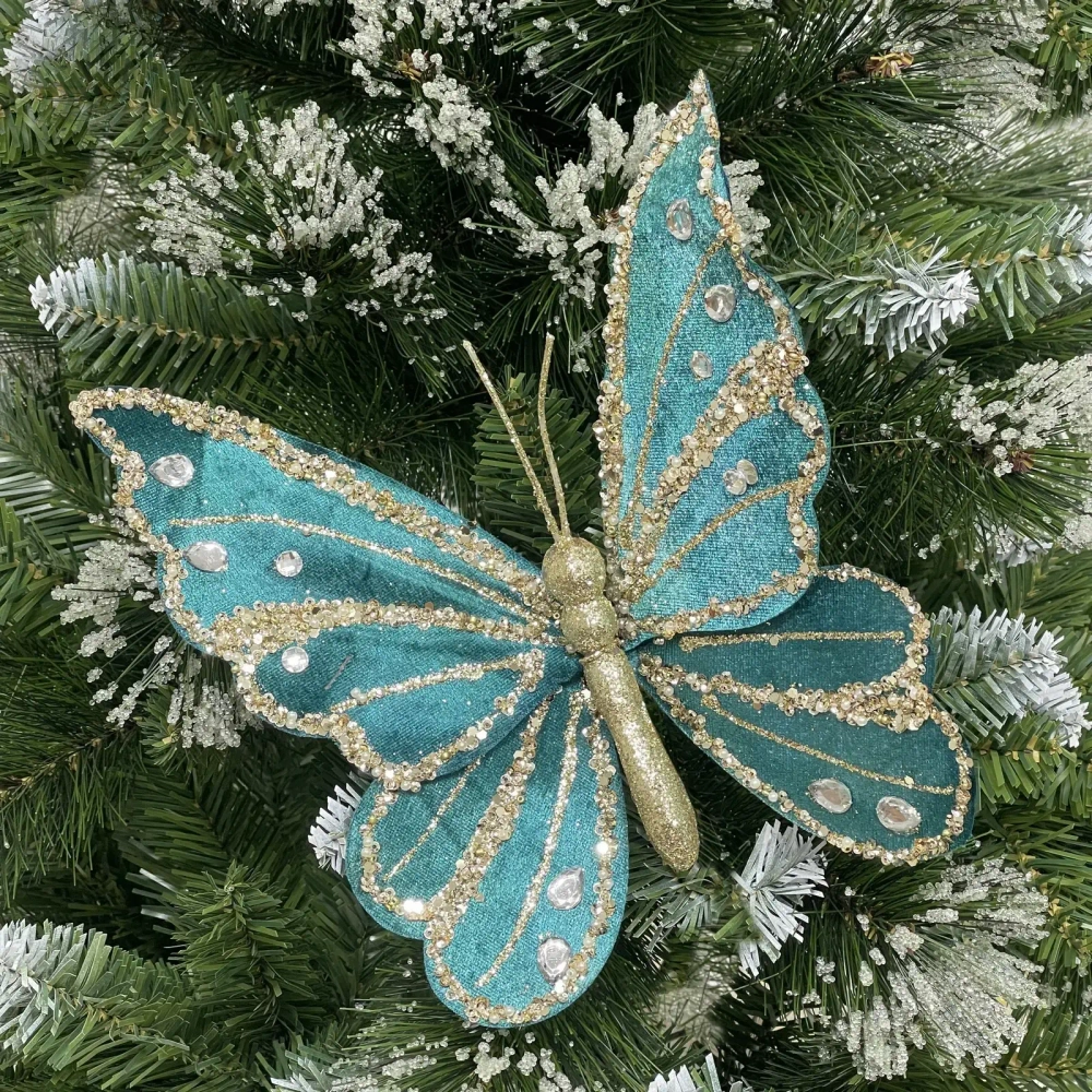 Украшение новогоднее «Нежная бабочка» 19*19 см, Зеленый