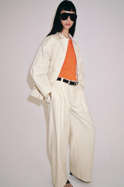 ZARA БРЮКИ ОВЕРСАЙЗ — ZW COLLECTION, ЭКРЮ
