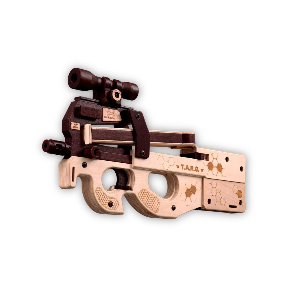 Пистолет-пулемет WASP от TARG - деревянный конструктор, сборная модель, 3d пазл