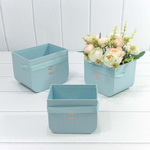 Коробка 16.5х12х12.5 см Набор 3 шт с закругленным дном (Голубой)
