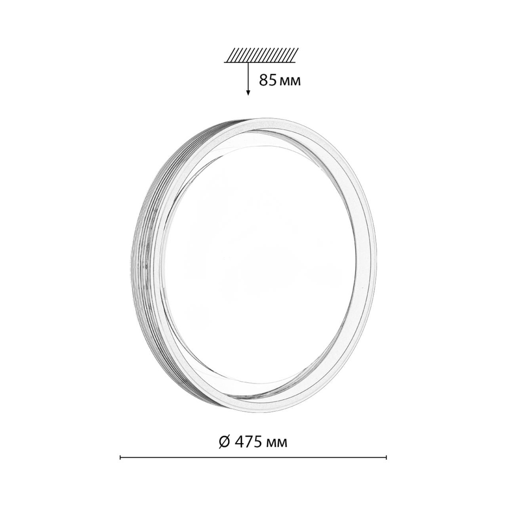7698/DL MARON SN 148 Светильник пластик/кофе/прозрачный LED 48Вт 3000-6000K D475 IP43 пульт ДУ MEDEN