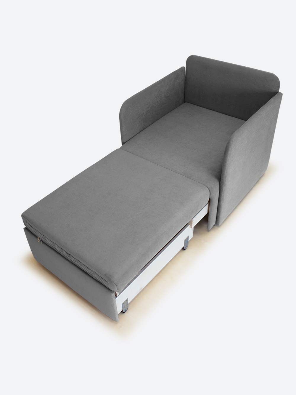 Кресло-кровать "Миник" с подлокотниками Candy Grey, купон Хаски