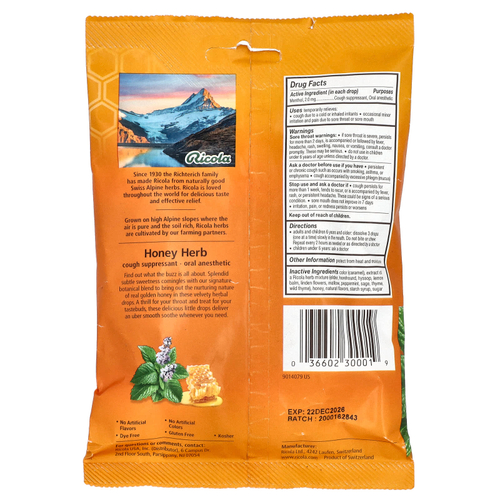 Ricola, Honey Herb®, 24 капли в оболочке