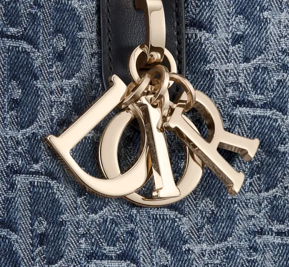 Сумка Dior Toujours Жаккард Denim Dior Oblique синего цвета