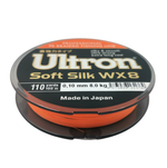 Шнур ULTRON WX 8 Soft Silk 0,10 мм., 8,0 кг, 100 м, оранжевый
