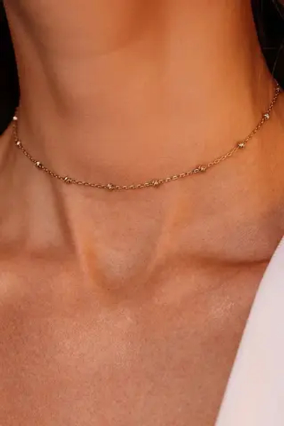 Колье "QUIET LUXURY" с шариками и алмазными гранями в золочении