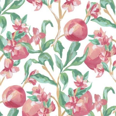 Бесшовный паттерн с акриловыми персиками