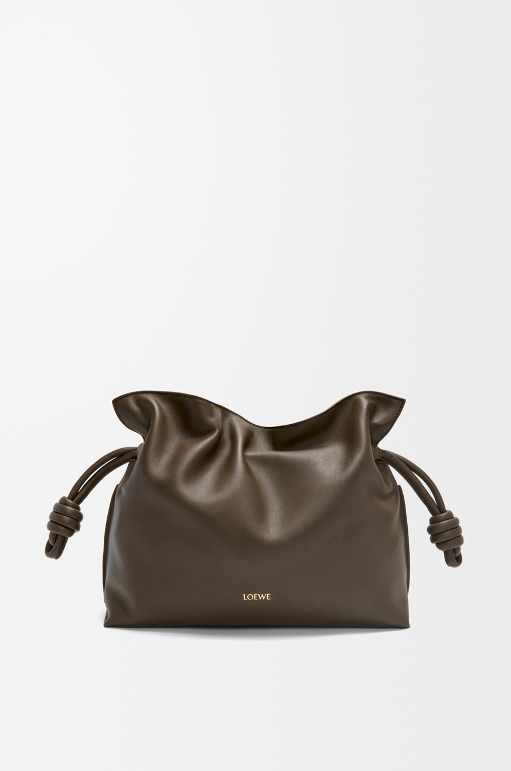 Loewe Сумка-клатч среднего размера Flamenco из телячьей кожи наппа, шоколадный