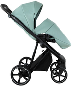 Детская коляска Roan Sol Vintage Leather 2.0 3 в 1 с автокреслом Tutis Elo Lux EduSky Black SL/13/L Misti Mint/Grey/руч. Серый