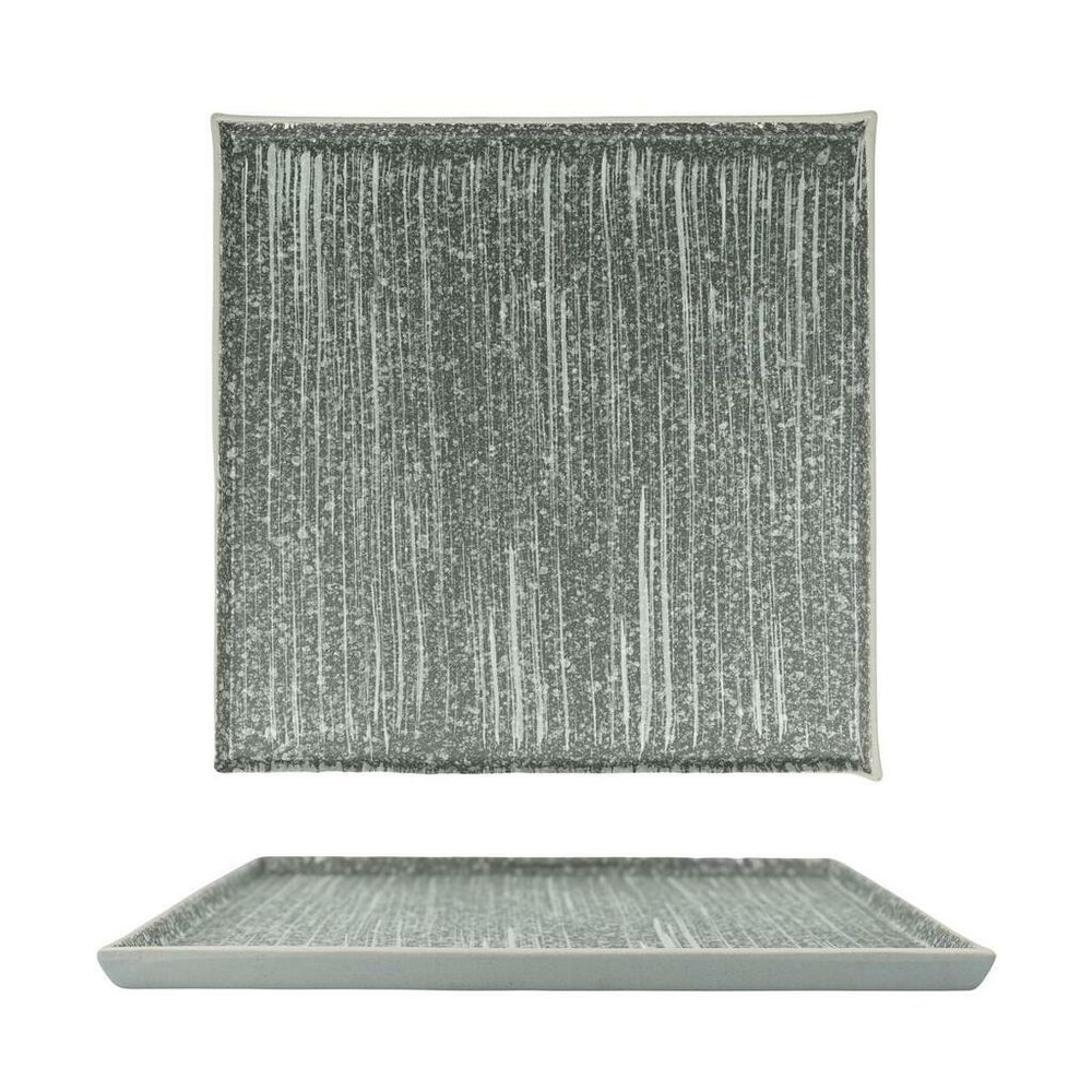 Тарелка 24*24 см h1,3 см квадратная глазурь Glossy Stone Untouched Taiga P.L. Proff Cuisine [1]