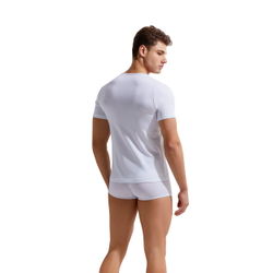 Мужская футболка белая с глубоким вырезом GAUVINE 5001