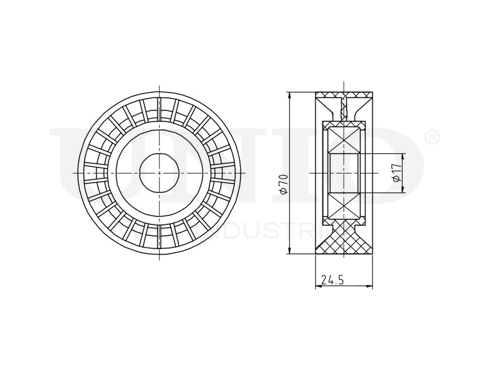 Ролик направляющий приводного ремня UNIO TNS-10289