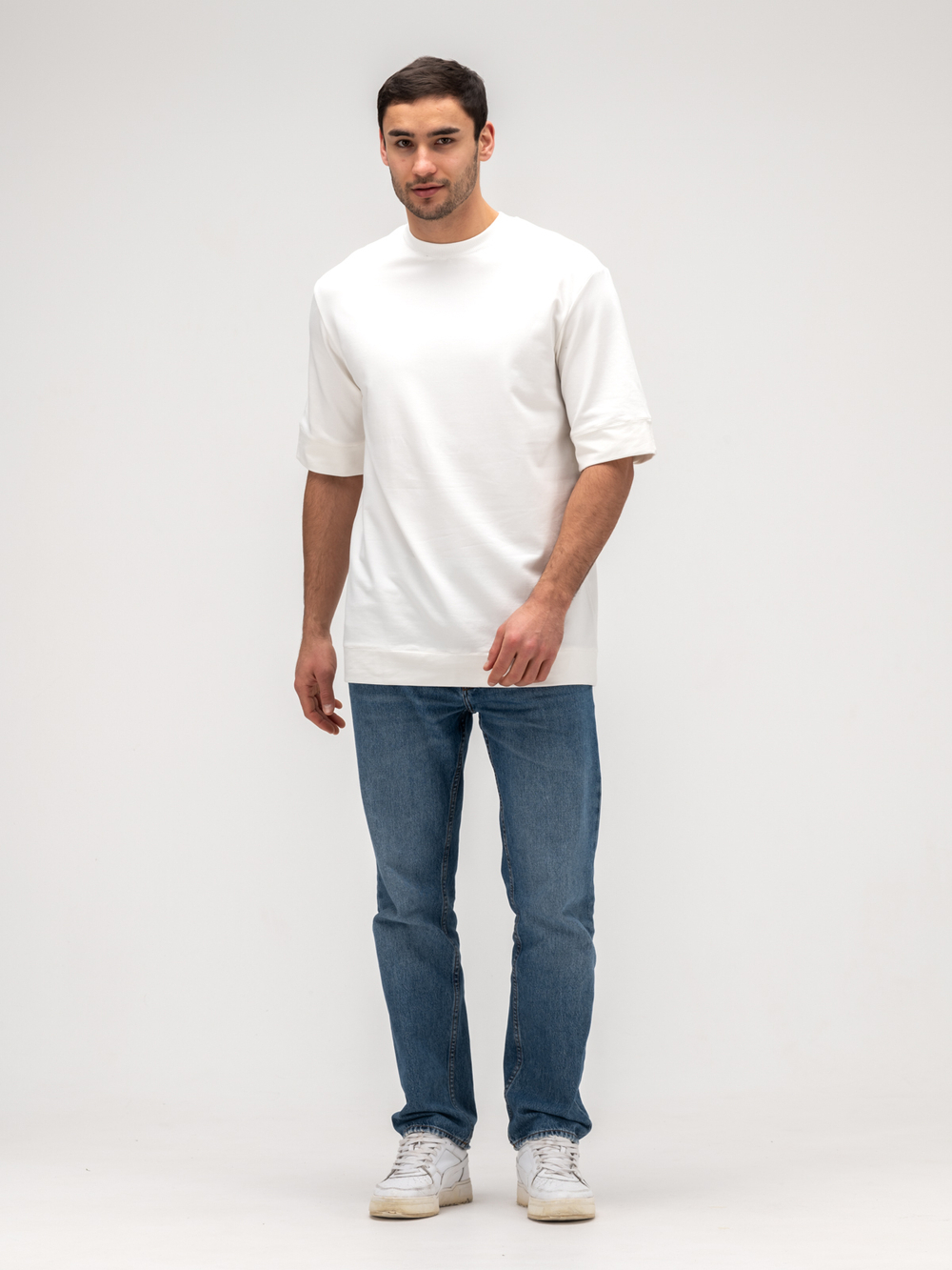 Футболка мужская плотная. Белая