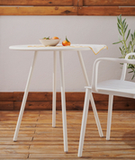 Montjoi Круглый уличный стол из стали с белой отделкой Ø 70 см