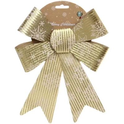 Бант на ёлку «Снежинка» 27*22 см, Золото