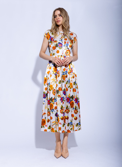 Женское цветочное платье миди без рукавов