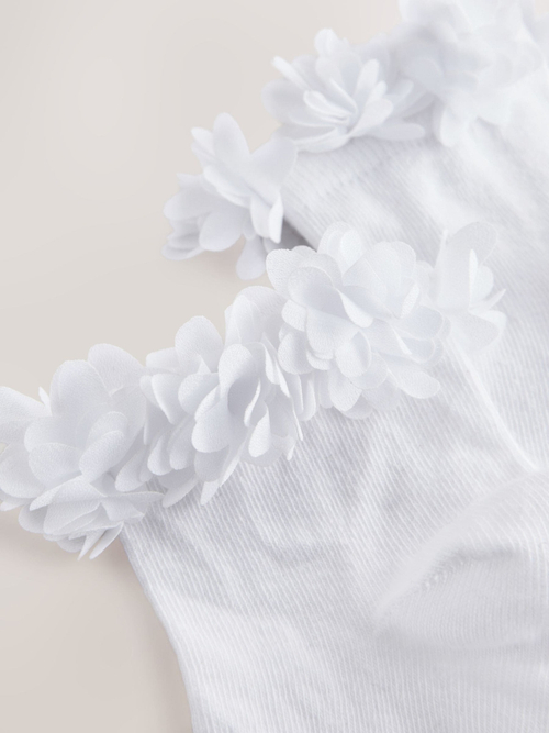 Носки хлопковые с рюшами для девочки Next AT4-454, 2 шт., Белый