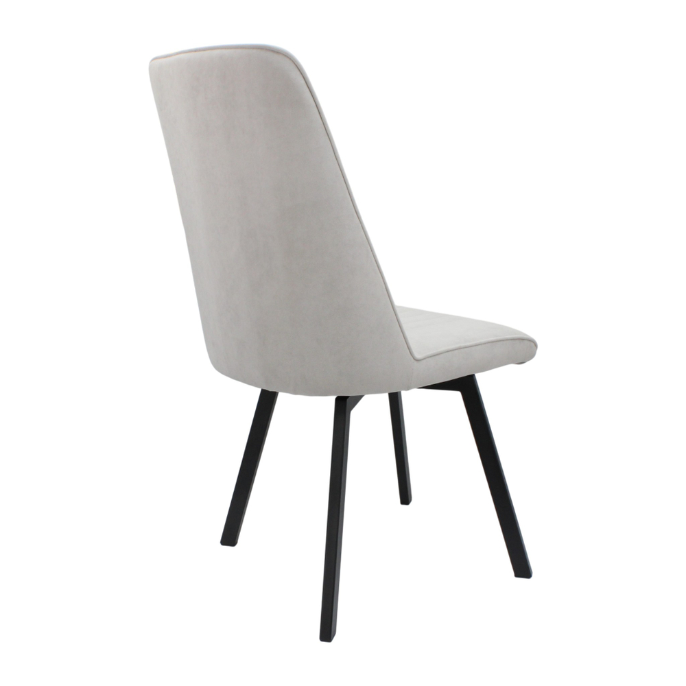 Стул поворотный "Софти 360" (арт. 325П), велюр Бренди В20 светло-серый, ножки профильные черные