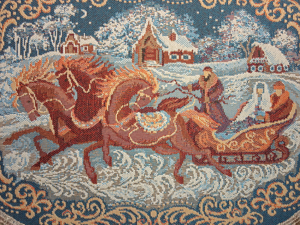 Набор декоративных гобеленовых салфеток "Тройка" (1+6 шт.)