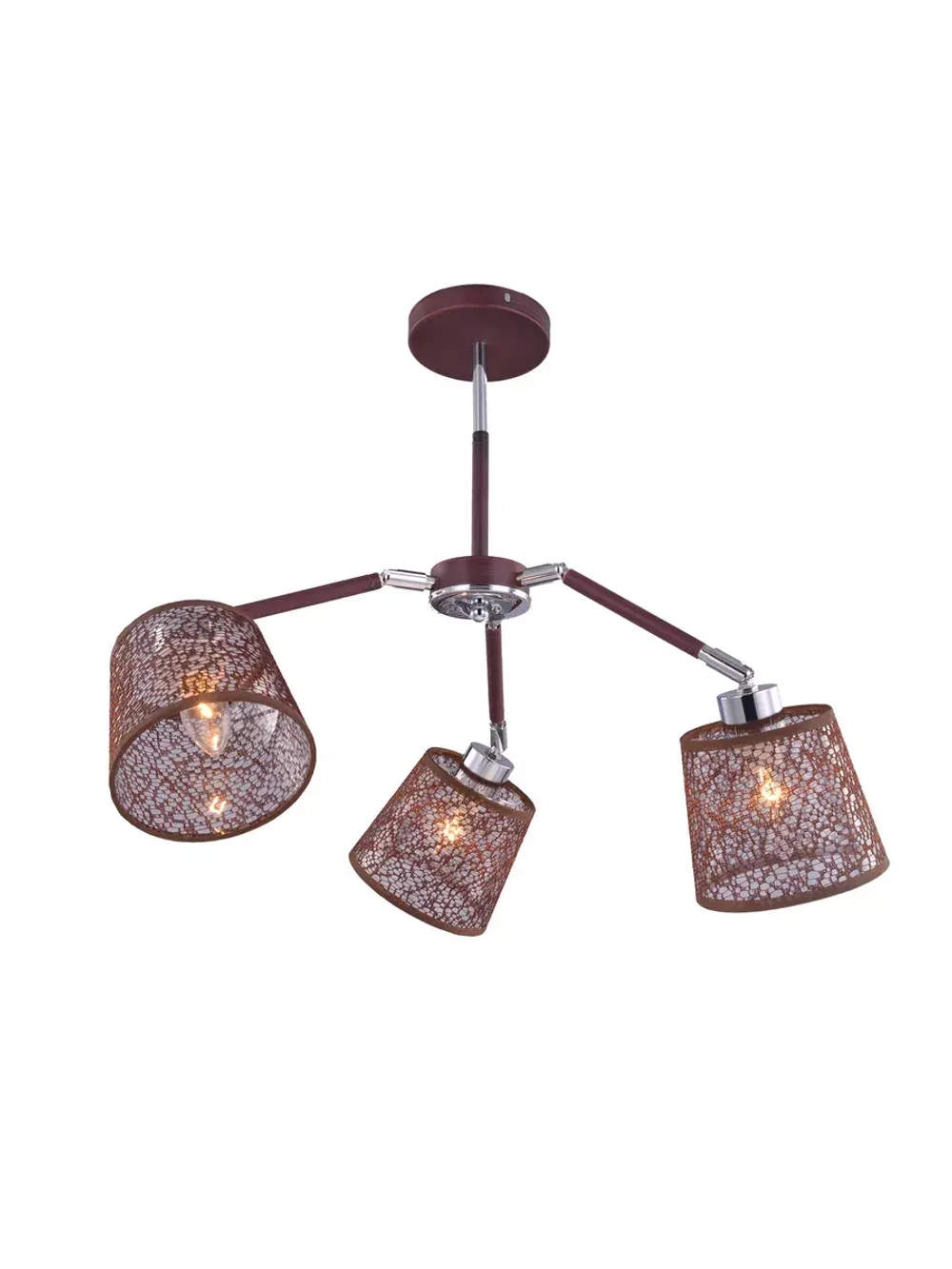 Люстра потолочная BRUNI E27*3*40W коричневый,хром
