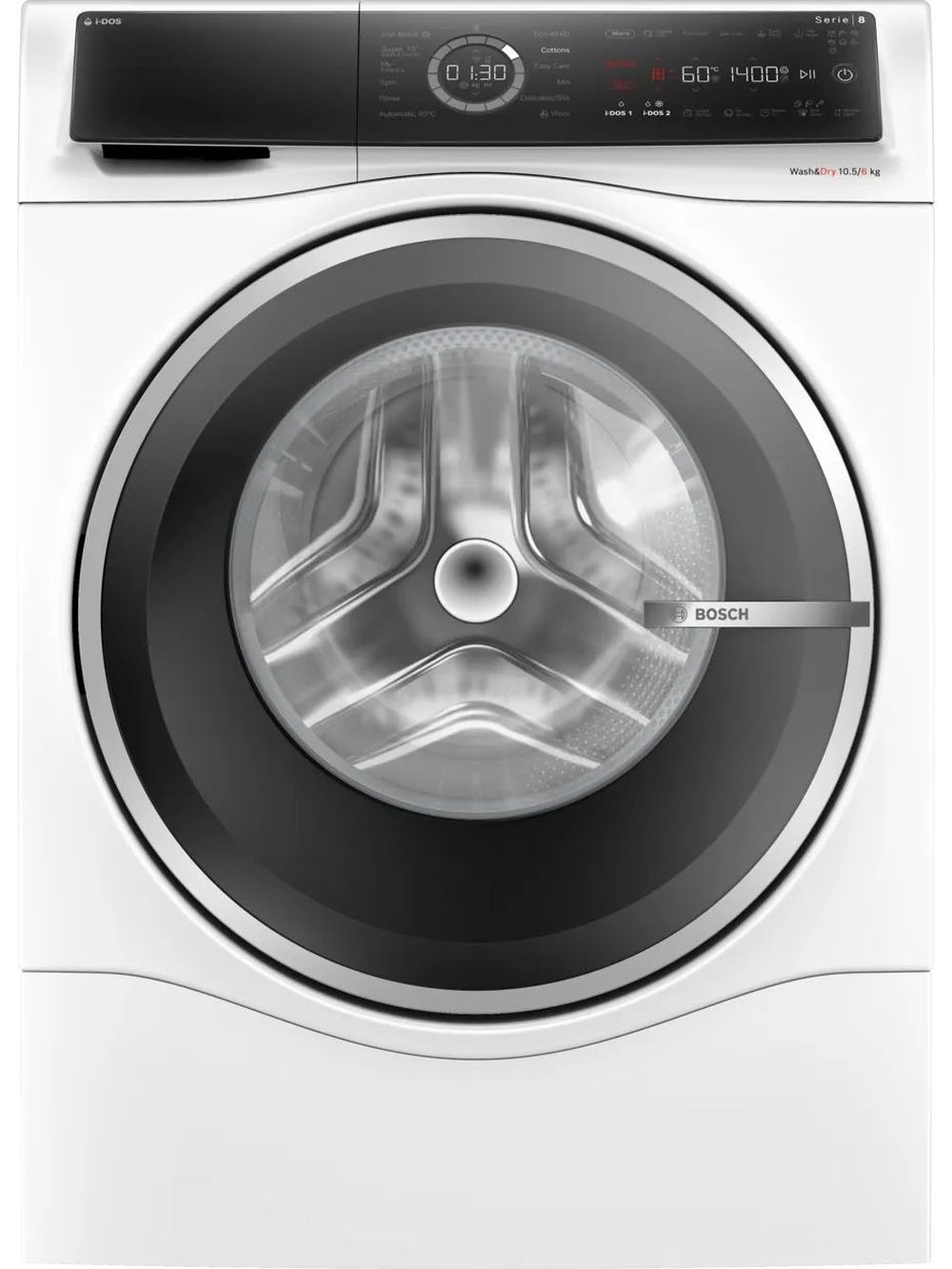 Стиральная машина с сушкой BOSCH WNC254A0ME, 10.5/6 кг, 1400 об/мин, 13 программ, белый