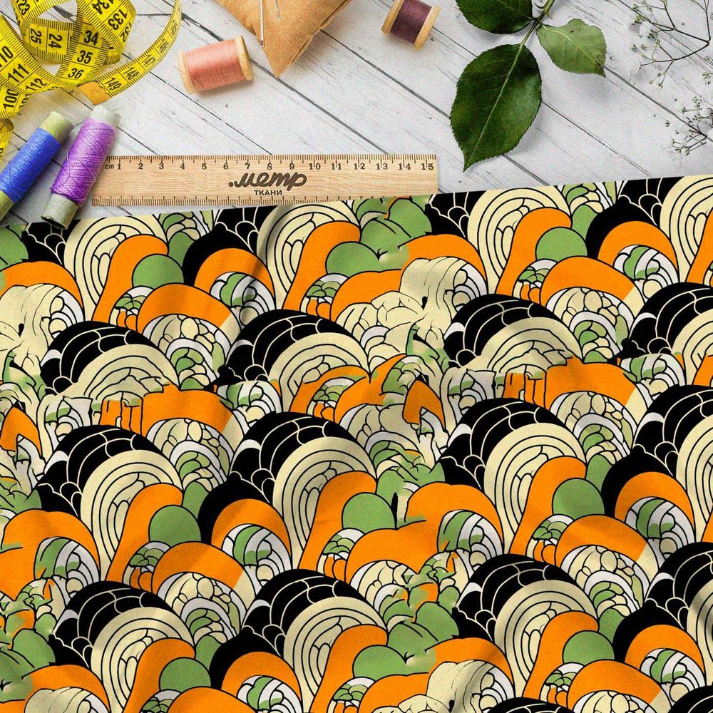 Ткань Барби абстрактные волны