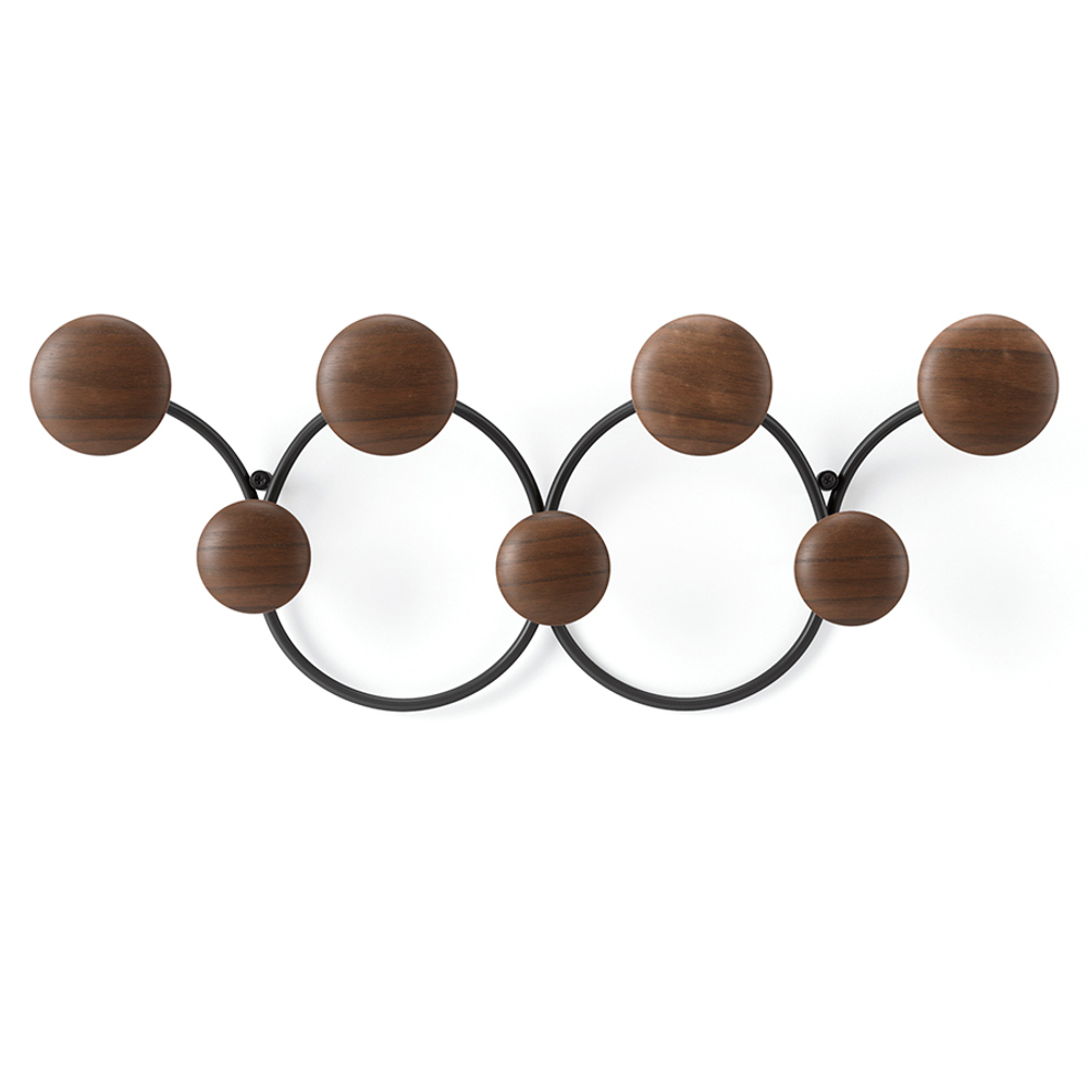 Вешалка настенная dotsy, черная/орех