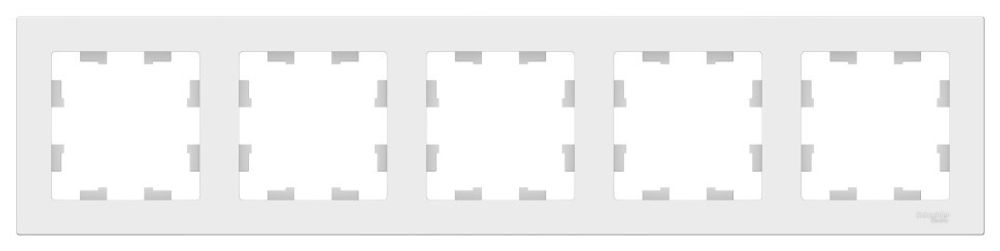 Schneider Electric AtlasDesign Рамка электроустановочная на 5 постов универсальная (белый)