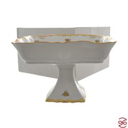 Блюдо квадратное на ножке Queen's Crown Золотая роза 23 см