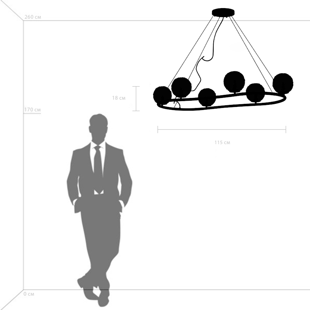 815267 Люстра BARI 6х10W(led) G9 ЧЕРНЫЙ МАТОВЫЙ/ЗОЛОТО