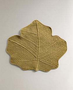 ZARA HOME СТЕГАНАЯ ПОДСТАВКА ПОД СТОЛОВЫЕ ПРИБОРЫ «ЛИСТЬЯ», ЗЕЛЕНЫЙ