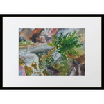 Картина авторская акварельная в паспарту 21х30 см на стену для интерьера "Берег Ладоги"