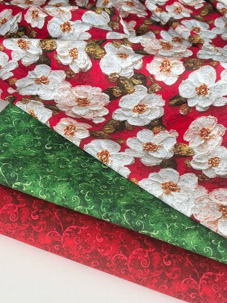 ИМПАСТО, БЕЛАЯ МАЛЬВА НА КРАСНОМ 4