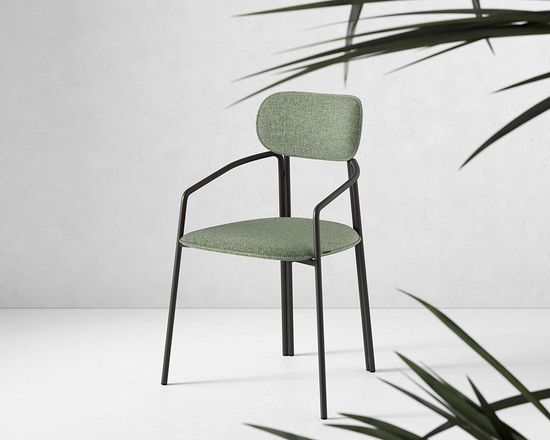 Стул ror, round, рогожка, черный/зеленый