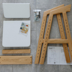 Растущий стул: натуральный дуб, белое сиденье