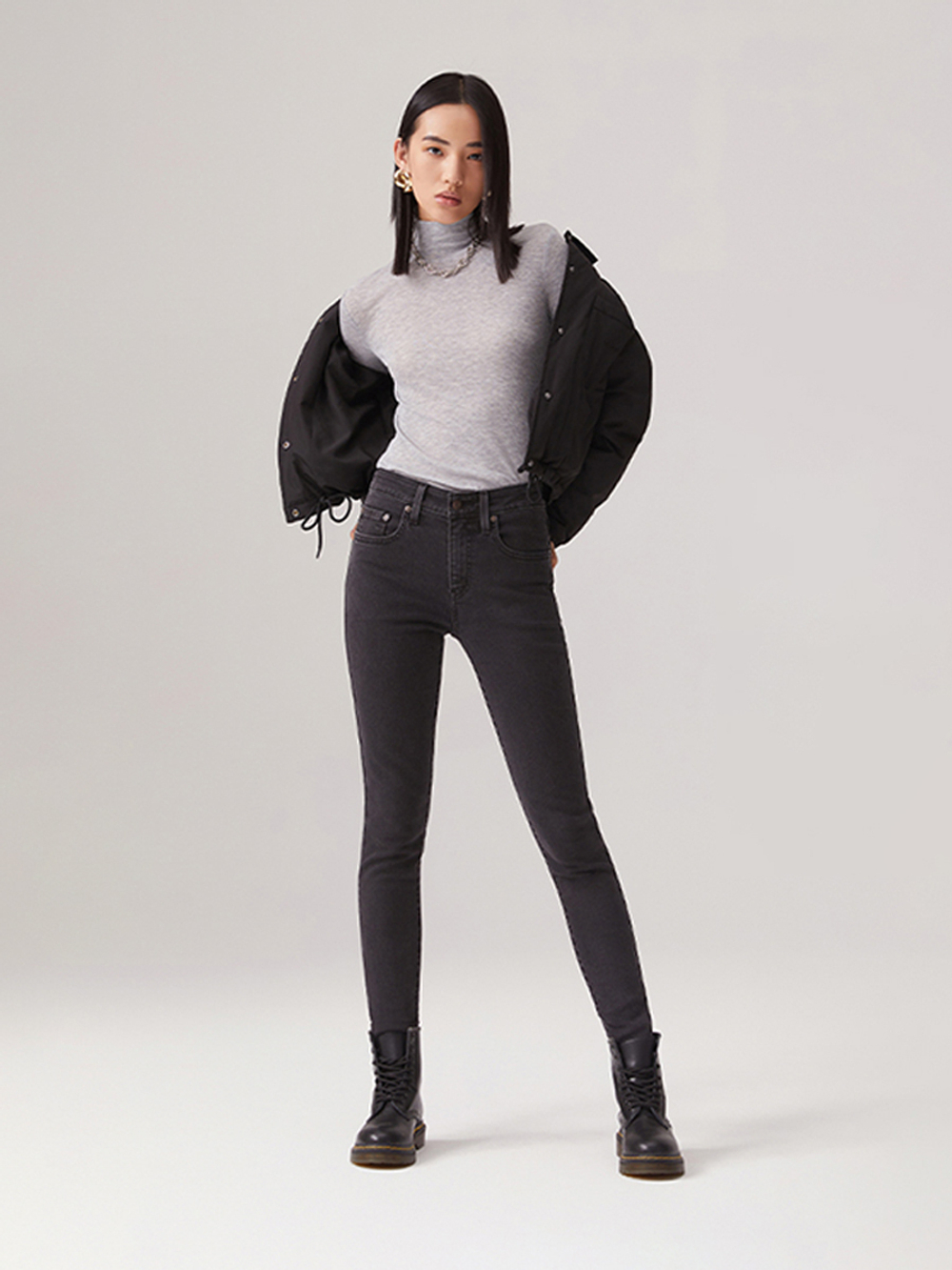 Женские облегающие джинсы с завышенной талией Levi's 721 High Rise Skinny 18882-0855, Утепленные