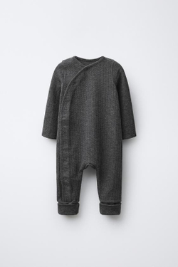 ZARA КОМБИНЕЗОН МЕЛАНЖ С ТРАНСФОРМИРУЮЩИМИСЯ НОЖКАМИ, АНТРАЦИТОВО-СЕРЫЙ
