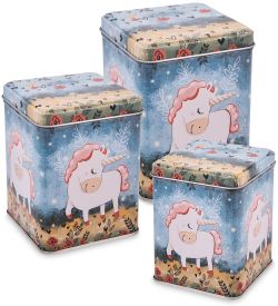 TCN-42/1 Набор коробок 3 шт. металл «Единорог»