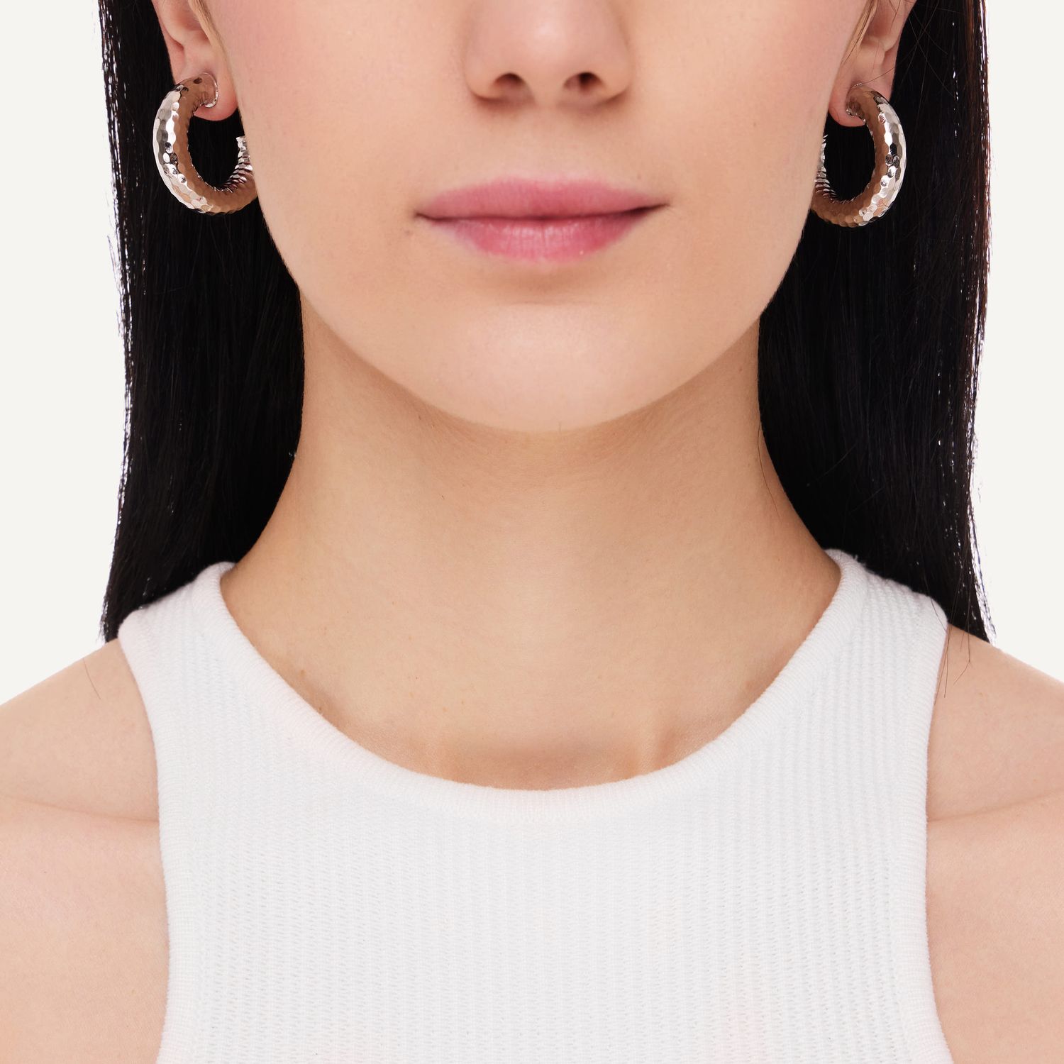 Серьги Rough Hoops – Silver