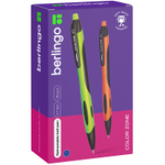 Ручка шариковая Berlingo "Riteline" автоматическая, 0,7 мм, синяя, грип, ассорти