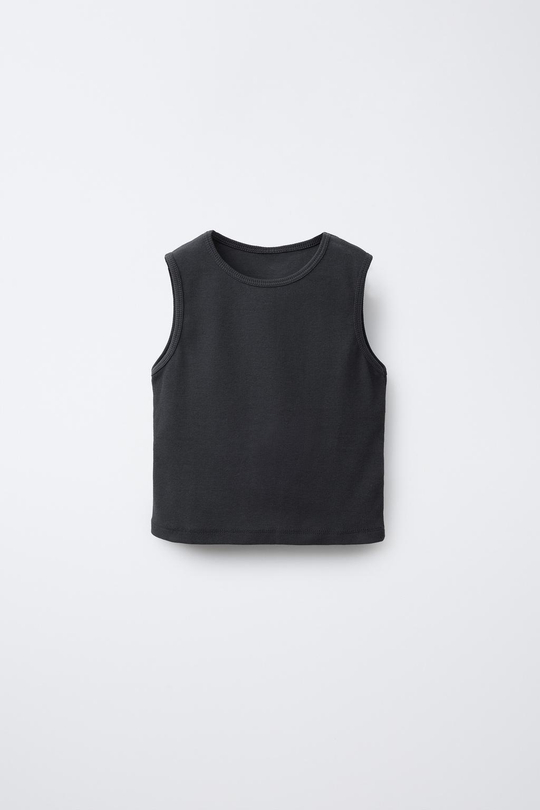ZARA ФУТБОЛКА В РУБЧИК, ЧЕРНЫЙ
