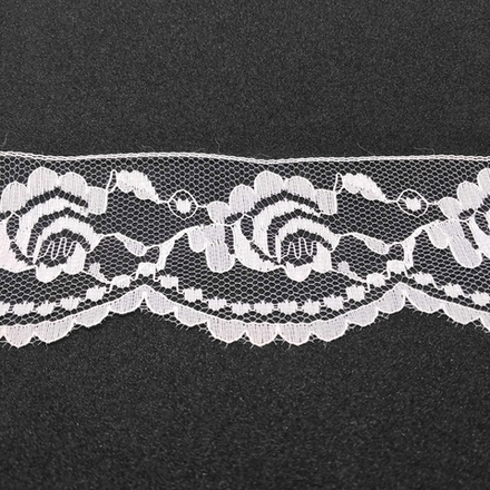 Кружево 50 мм, цвет белый, намотка 25 м (10013090/141218/0019226/1_Испания)