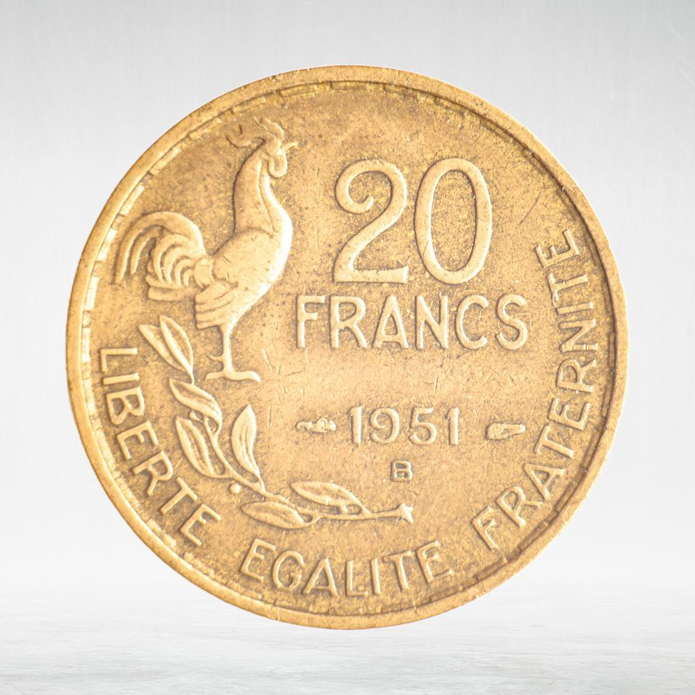 France, 20 Francs 1951 - Signature "G Guiraud" B, VF