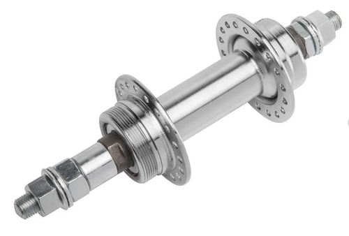 Втулка задн., сталь, под V-br, под трещотку, на гайках, 36 отверстий, ось 3/8''х135x175мм, серебр.