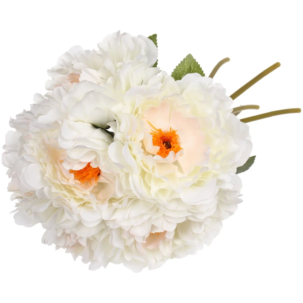 Искусственные цветы «Пионы» 28см букет 6 шт белые