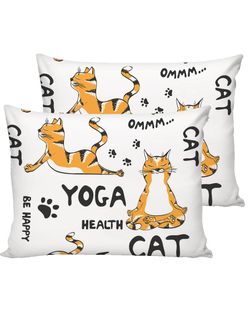 Наволочка комплект 2шт поплин Сказка "Yogacat" 50x70 см на молнии