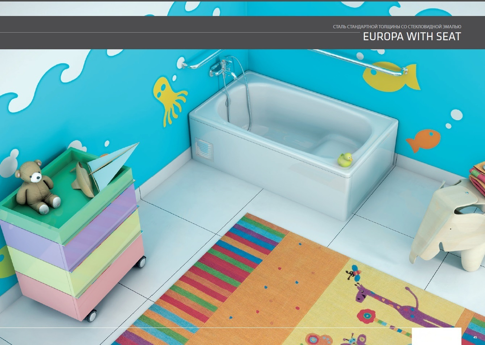 Ванна стальная BLB EUROPA 105x70 см сидячая,  B05E