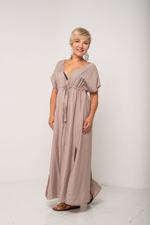 Платье длинное летнее пляжное легкое с запахом и разрезами для отдыха на море и в городе