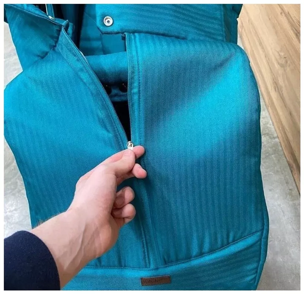 Коляска прогулочная Babalo 2022 Изумруд текстиль на белой раме с сумкой